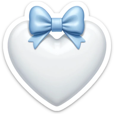 white heart with bow sticker