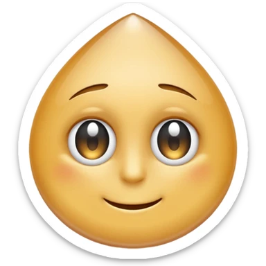One eye on the left droplet; the right eye is absent but subtly hinted (indentation, ripple, or reflection). Clean emoji style, soft lighting, simple shapes, white/transparent background, high-resolution, friendly. sticker