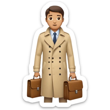 outerwear coat men trenchcoat beige sticker