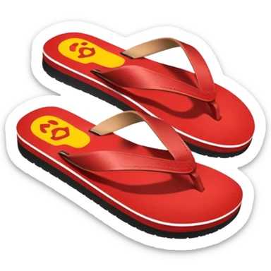 flipflops on car pedals sticker