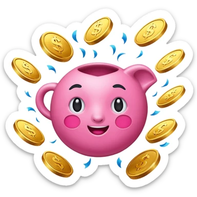 pink money flying  sticker
