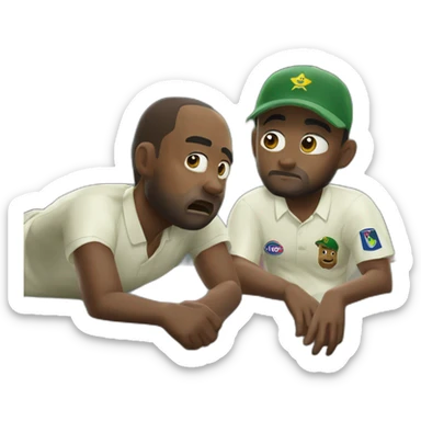Bavuma sleeping and shakin al hasan seeing that in fear sticker