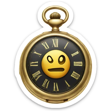 pocket watch with gold chain sticker