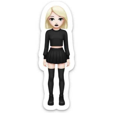 alt-girl в чёрной одежде в полный рост  sticker