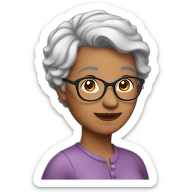 short hair grandma sticker