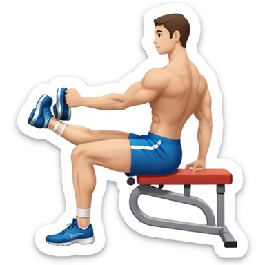 side-view seated calf-raise lower leg exercise sticker