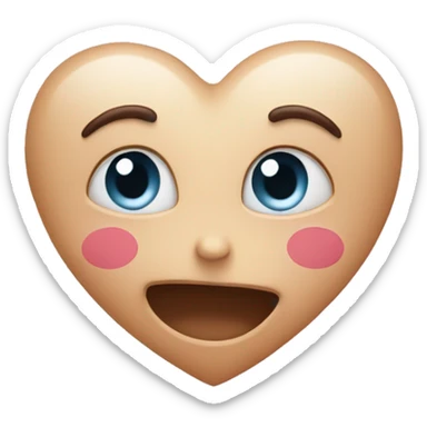 Heart face with arms pointing  sticker