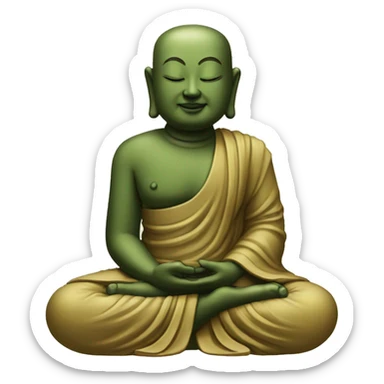 bouddha assis entouré bambou  sticker