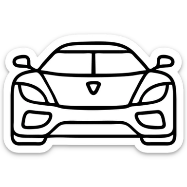 Koenigsegg car front view sleek icon clean lines minimalistic no text sticker