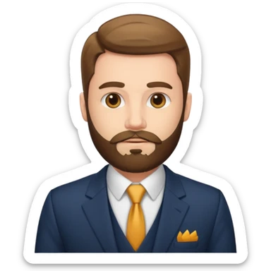 man with beard in a nice suit sticker