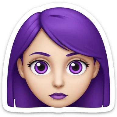 emoji of a racially ambiguous woman, who looks serious. no skin color please. use a color. sticker