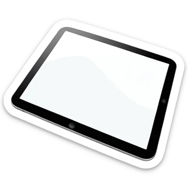 digital tablet  hovering above a smooth vector curve sticker