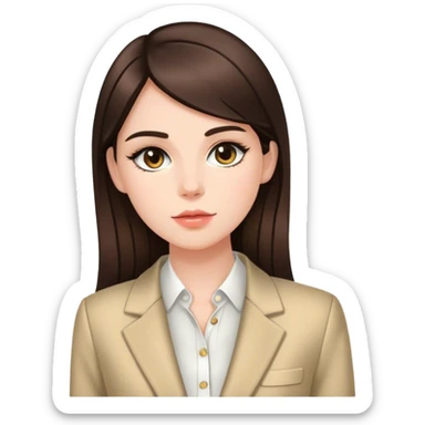 Brunette girl wearing Chanel blazer  sticker