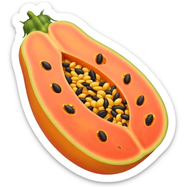 Papaya with seeds sticker