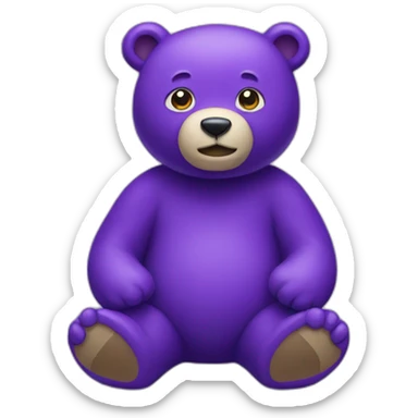 Purple bear sticker