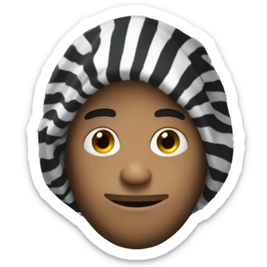robber emoji with striped jumper sticker