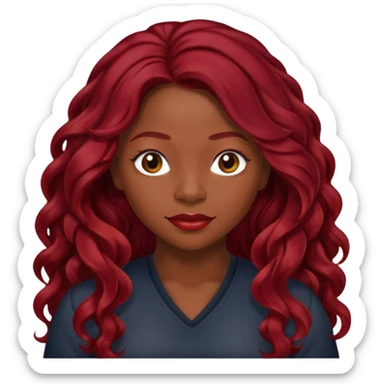 LaTavia Robeson with dark red long hair sticker