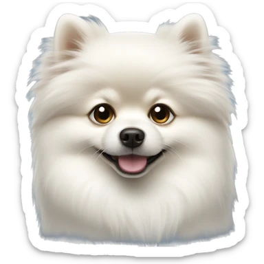 white pomeranian  sticker