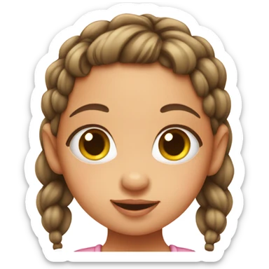 baby girl with pigtails  sticker