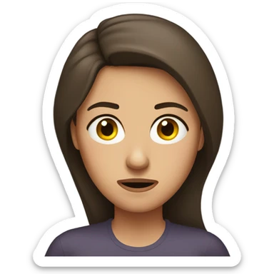 Brunette woman with a I can’t stand it expression sticker