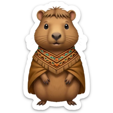 Capybara with inca cloth sticker