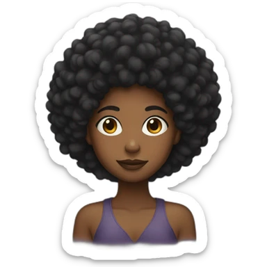black girl with afro sticker
