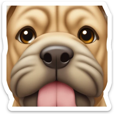 Cute shar pei face with big nose sticker