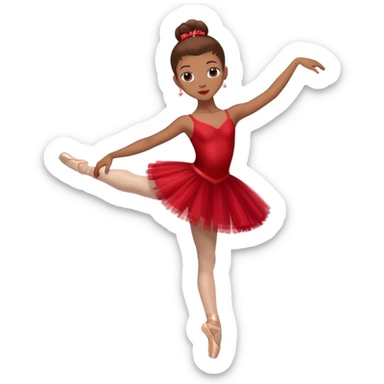 ballet dancer in cherry red dress, ballerina in red tutu sticker