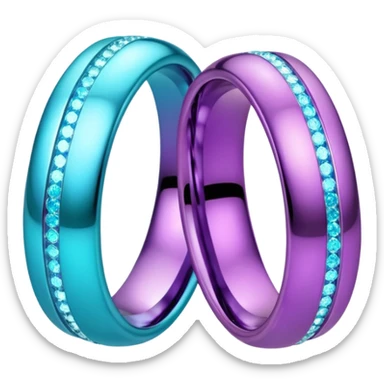 glitter purple and cian marry ring sticker