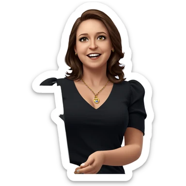 brown-haired girl with necklace sticker