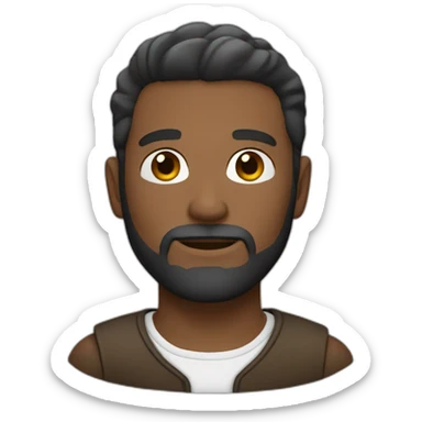 25y old man white, with beard black/brown and very short hair sticker