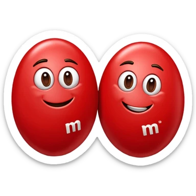 2 M&M's with the logo on them too sticker