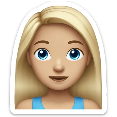 A Girl with Blue eyes an Brown blond hair sticker