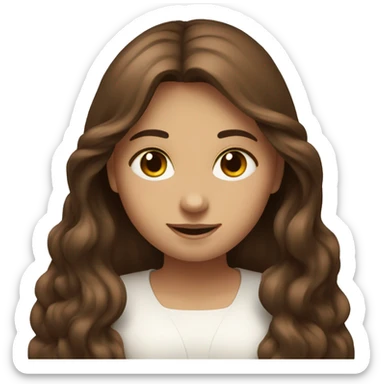 bautefull Long Brown Hair Girl That love Christ and have a  sticker