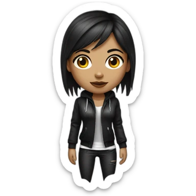 gangsta girl brunette sticker