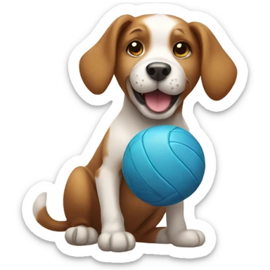 Dog playing volleyball sticker