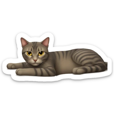 The cat is lying on the couch sticker