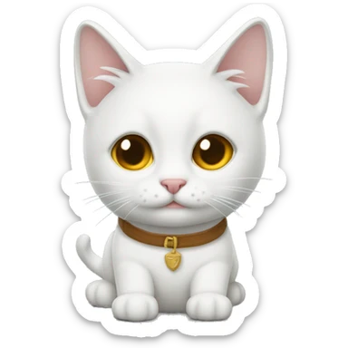 Un gato blanco con pajarita sticker