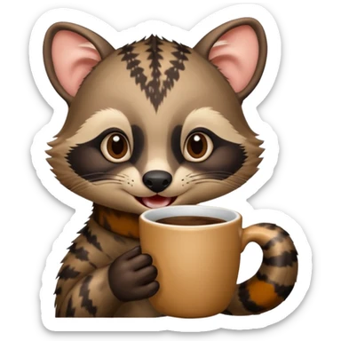 civet yummyly drinking coffee sticker