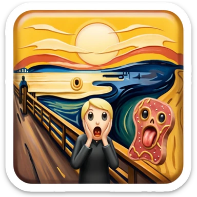 Edvard munch The Scream painting with SPAM MEAT landscape  sticker