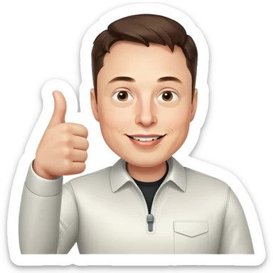 Elon Musk giving a thumbs up ￼ sticker