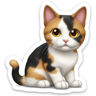 Calico munchkin cat sticker