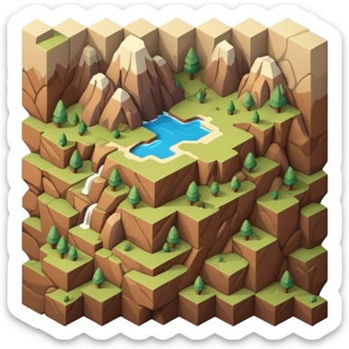 isometric rugged terrain tile sticker