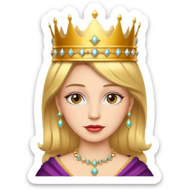 the word queen and a crown sticker