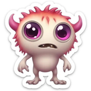 cute monster with a lot of eyes sticker
