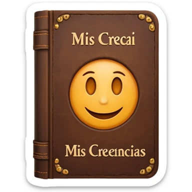 a book with the name "mis creencias" sticker