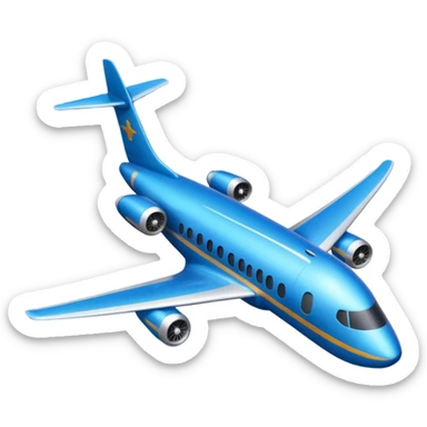 Two floors blue airplane sticker