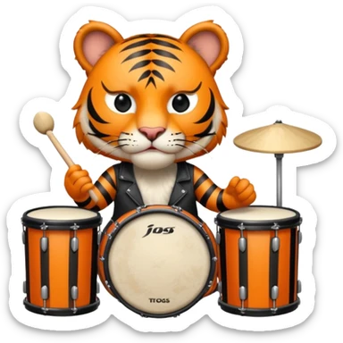 rockstar tiger who plays drums sticker