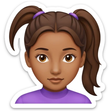 Brow skin brunette woman ponytail sticker
