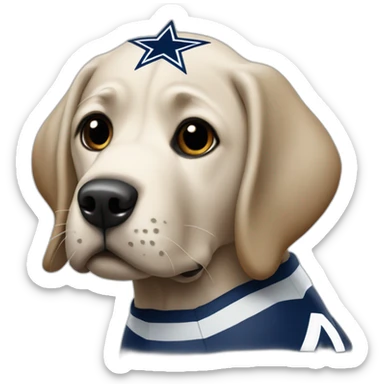 labrador with dallas cowboys jersey sticker